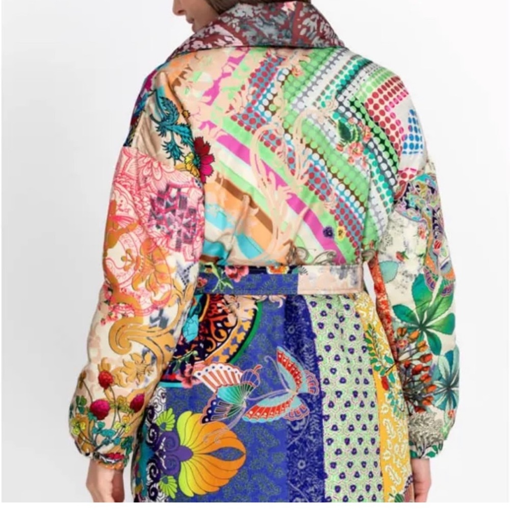 Johnny Was Multicolor Patchwork Puffer Jacket - image 4